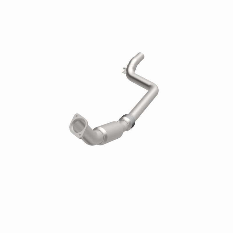 MagnaFlow 5561540 carb direct-fit catalytic converter, opposite front three-quarter view of the turntable spin