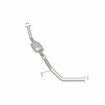 MagnaFlow 24880 hm grade direct-fit catalytic converter, rear three-quarter view of the turntable spin