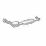 MagnaFlow 93154 hm grade direct-fit catalytic converter, rear three-quarter view of the turntable spin