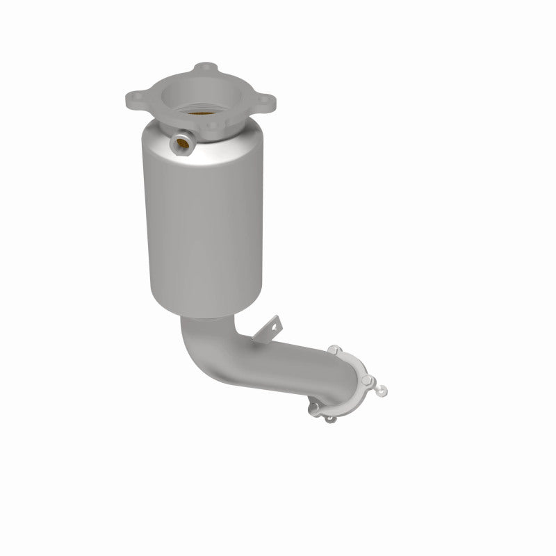 MagnaFlow 52352 oem grade direct-fit catalytic converter, rear three-quarter view of the turntable spin