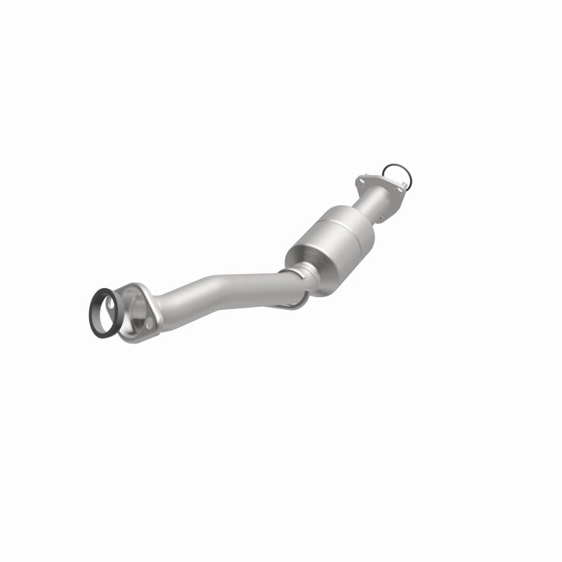 MagnaFlow 52035 oem grade direct-fit catalytic converter, opposite front three-quarter view of the turntable spin