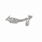MagnaFlow 5551029 carb direct-fit catalytic converter, rear three-quarter view of the turntable spin