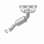 MagnaFlow 50288 hm grade manifold converter, rear view of the turntable spin