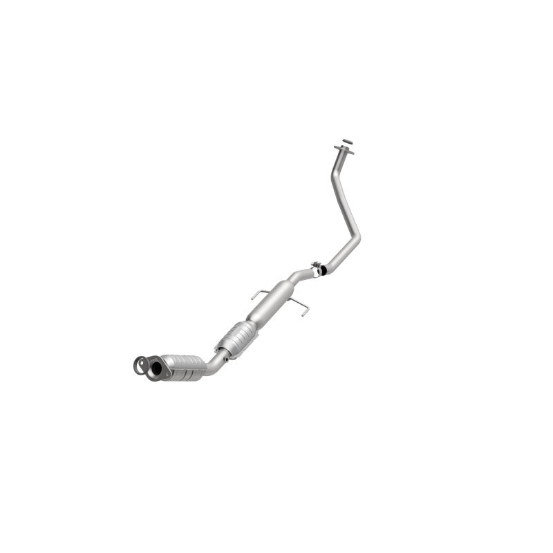 MagnaFlow 551496 carb direct-fit catalytic converter, opposite front three-quarter view of the turntable spin