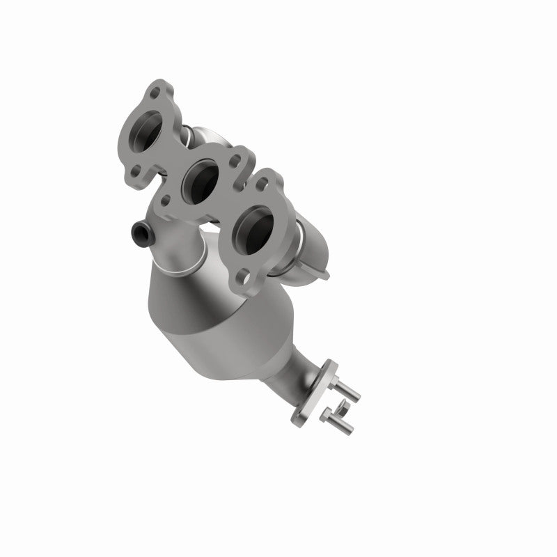 MagnaFlow 50690 hm grade manifold converter, front three-quarter view of the turntable spin