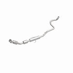 MagnaFlow 52581 oem grade direct-fit catalytic converter, front three-quarter view of the turntable spin