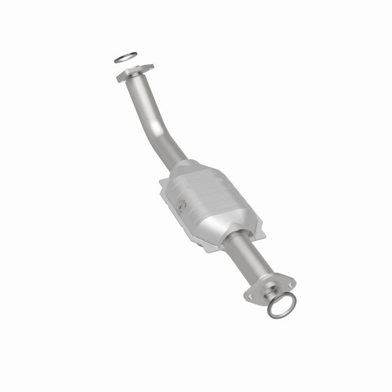 MagnaFlow 93399 hm grade direct-fit catalytic converter, rear three-quarter view of the turntable spin