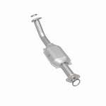 MagnaFlow 93399 hm grade direct-fit catalytic converter, rear three-quarter view of the turntable spin