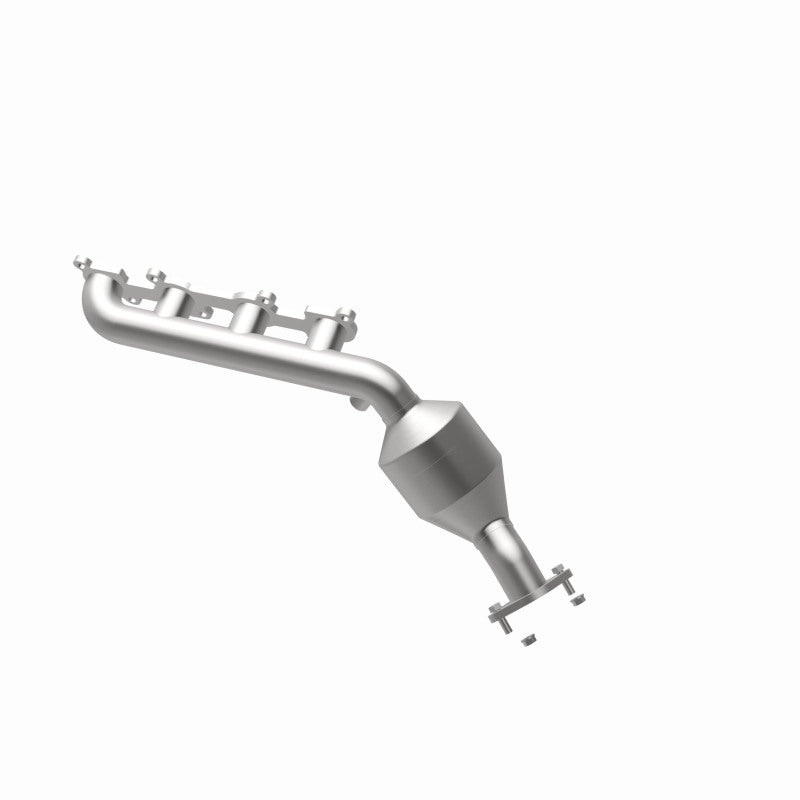 MagnaFlow 49339 oem grade manifold converter, opposite rear three-quarter view of the turntable spin