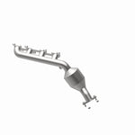 MagnaFlow 49339 oem grade manifold converter, opposite rear three-quarter view of the turntable spin
