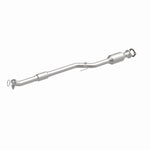 MagnaFlow 93355 hm grade direct-fit catalytic converter, front three-quarter view of the turntable spin