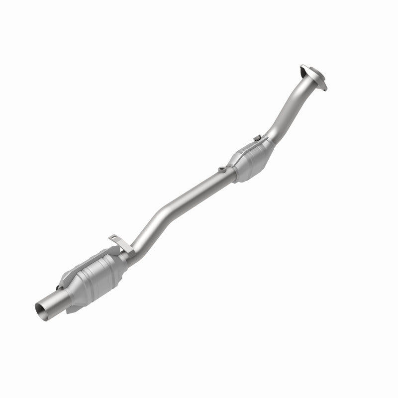 MagnaFlow 93106 hm grade direct-fit catalytic converter, rear view of the turntable spin