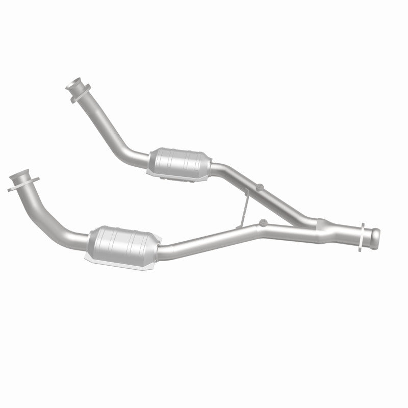 MagnaFlow 23340 epa direct-fit catalytic converter, side view of the turntable spin