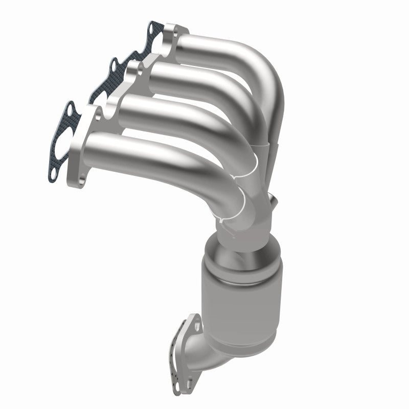 MagnaFlow 49369 oem grade manifold converter, opposite rear three-quarter view of the turntable spin