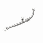 MagnaFlow 444302 carb direct-fit catalytic converter, rear view of the turntable spin