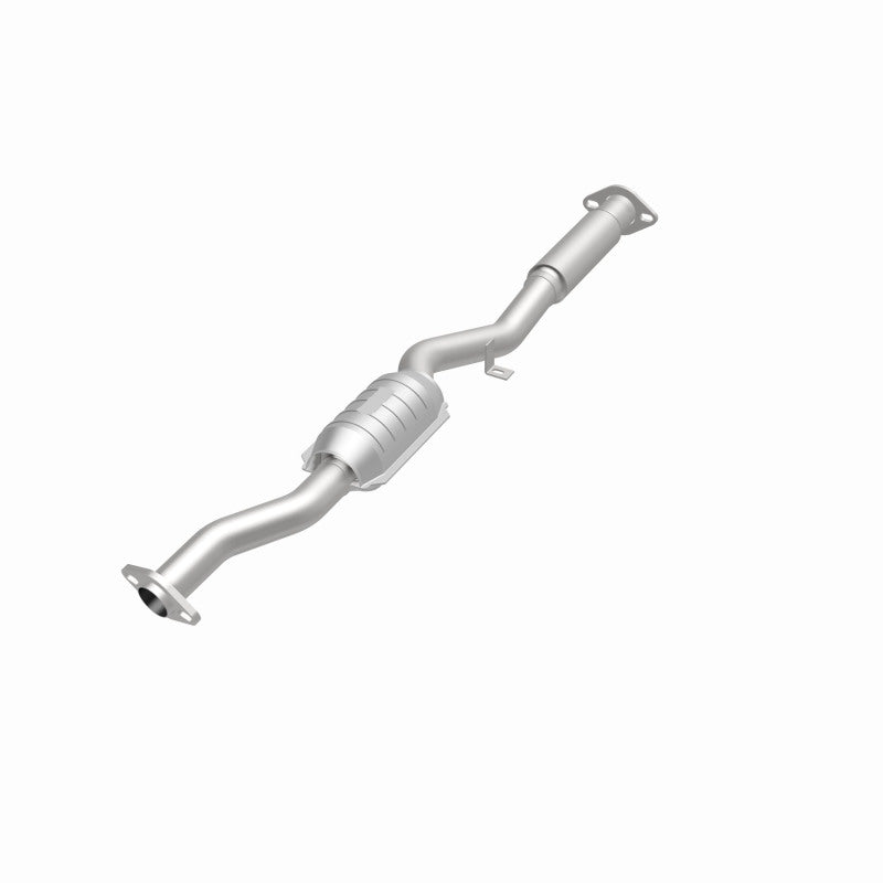 MagnaFlow 22768 epa direct-fit catalytic converter, opposite front three-quarter view of the turntable spin