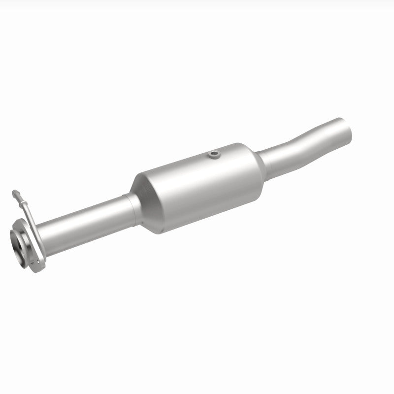 MagnaFlow 280434 oem grade direct-fit catalytic converter, front three-quarter view of the turntable spin