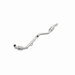MagnaFlow 454040 carb direct-fit catalytic converter, opposite front three-quarter view of the turntable spin