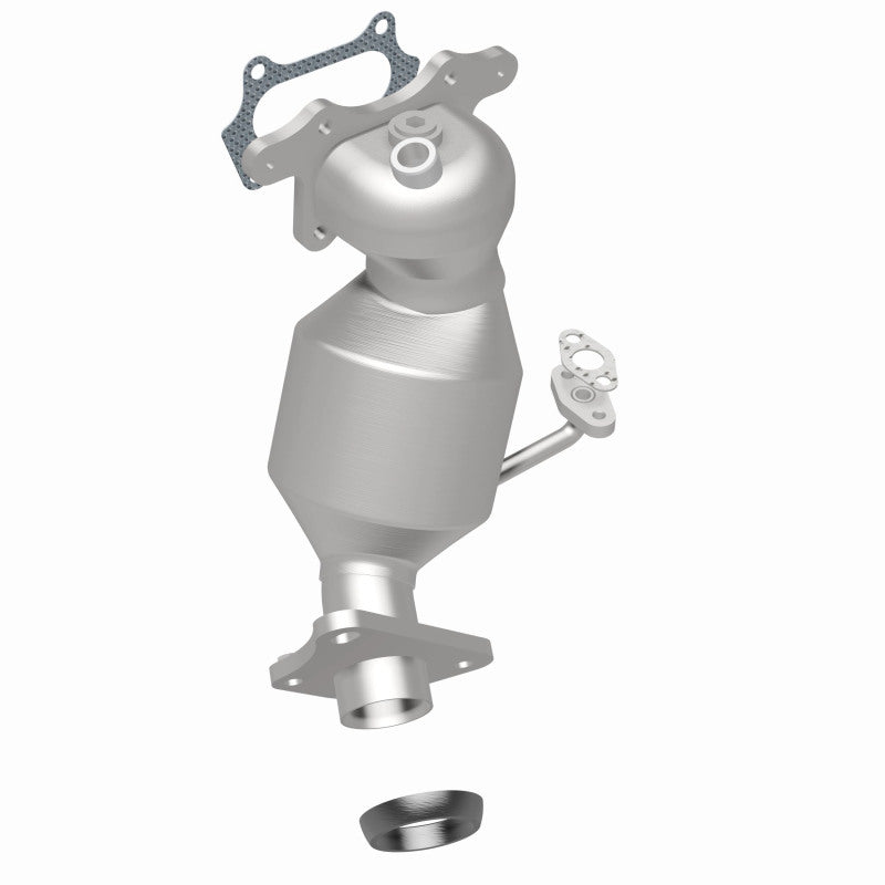 MagnaFlow 52036 oem grade manifold converter, rear three-quarter view of the turntable spin