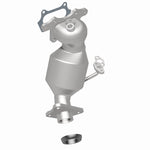 MagnaFlow 52036 oem grade manifold converter, rear three-quarter view of the turntable spin