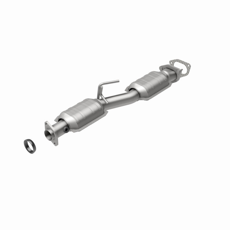 MagnaFlow 333313 carb direct-fit catalytic converter, rear view of the turntable spin