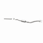 MagnaFlow 22963 hm grade direct-fit catalytic converter, opposite rear three-quarter view of the turntable spin