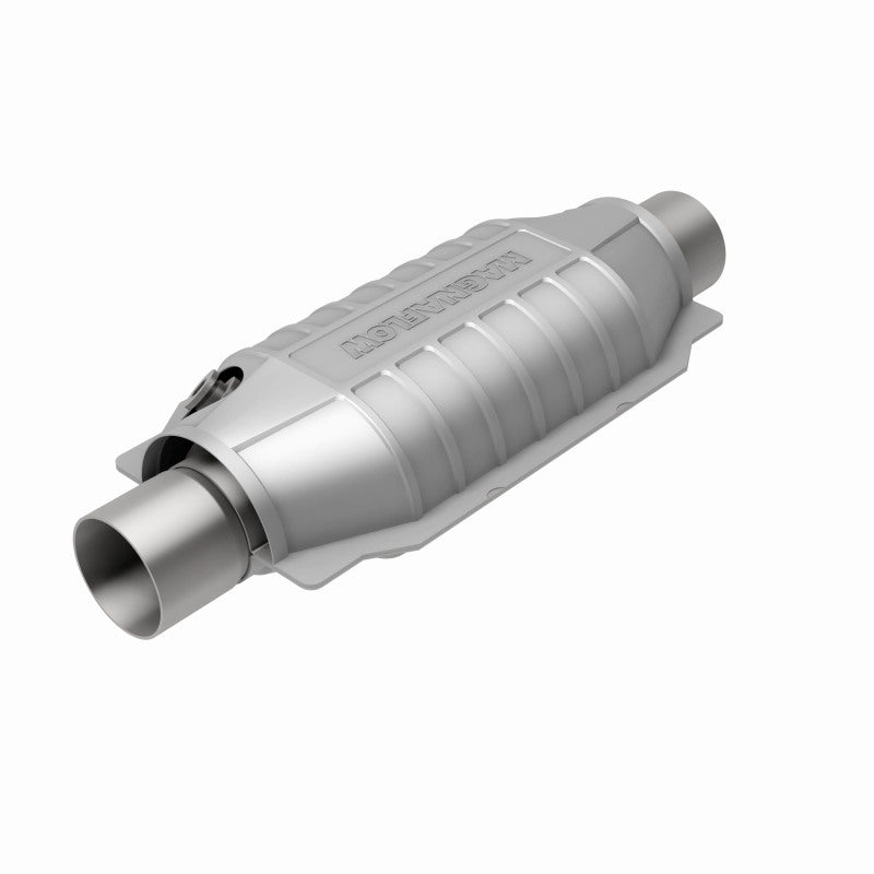 MagnaFlow 441064 universal catalytic converter, rear view of the turntable spin