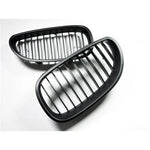 AutoTecknic Aero Replacement Stealth Black Front Grilles For BMW E60 540i - AutoTalent