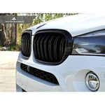 AutoTecknic Aero Glazing Black Dual Slats Front Grilles For BMW X5 M - AutoTalent