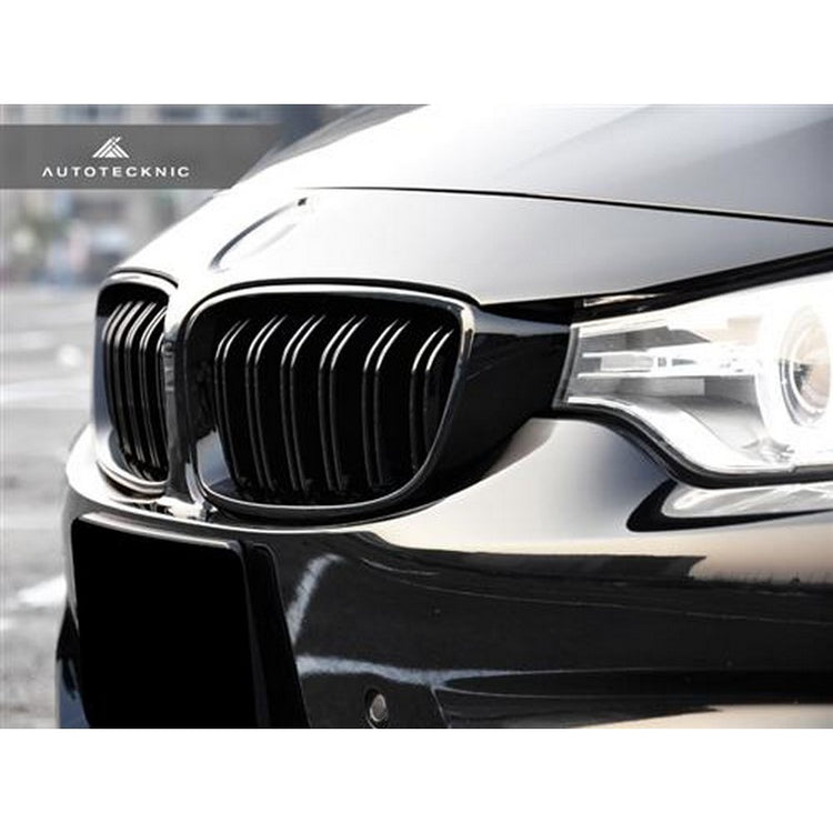 AutoTecknic Aero Glazing Black Dual Slats Front Grilles For BMW F32 420i - AutoTalent