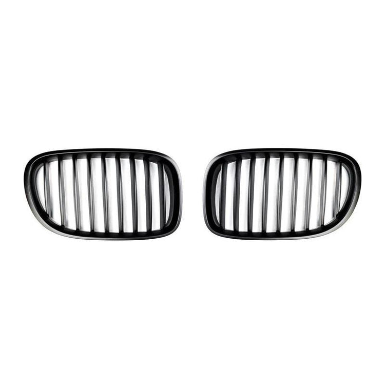 AutoTecknic Aero Replacement Stealth Black Front Grilles For BMW F01,F02 740i - AutoTalent