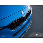 AutoTecknic Aero Replacement Glazing Black Dual-Slats Front Grilles For BMW F30 340i - AutoTalent
