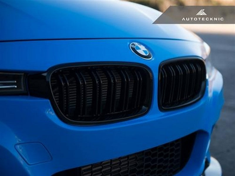AutoTecknic Aero Dual-slats Stealth Black Front Grilles For F30 316i - AutoTalent