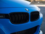 AutoTecknic Aero Dual-slats Stealth Black Front Grilles For F30 316i - AutoTalent