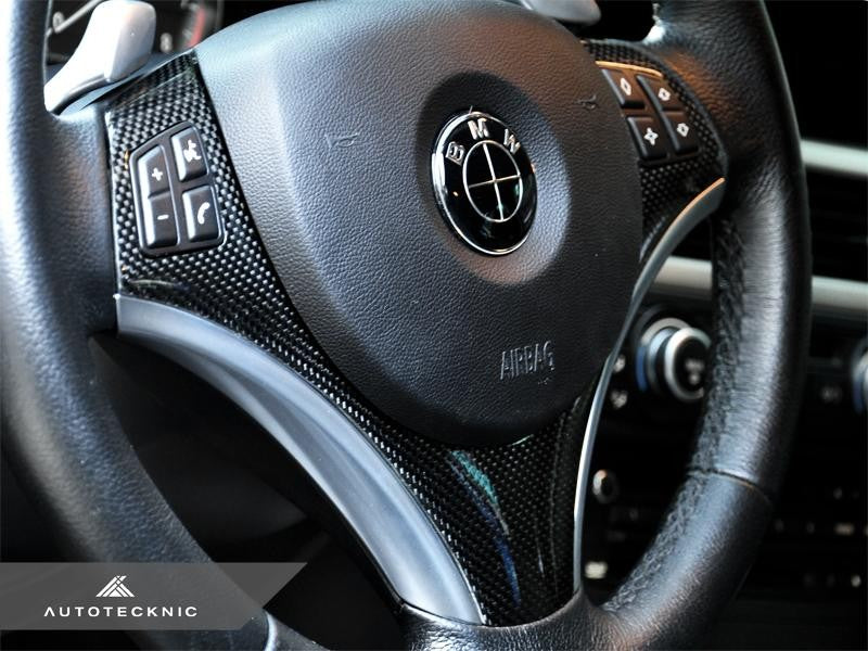 AutoTecknic Interiors Carbon Fiber Steering Wheel Trim For BMW E92 335d - AutoTalent