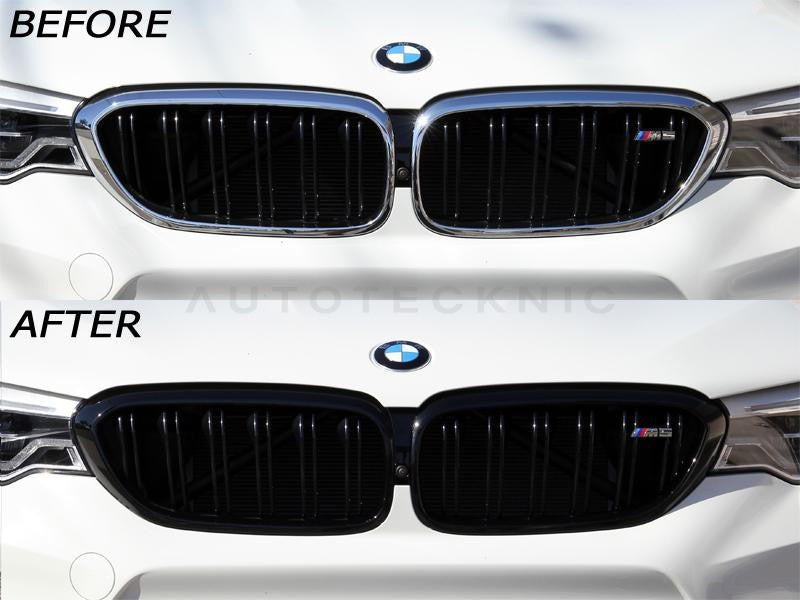 AutoTecknic Aero Black Front Grilles Surrounds For BMW M5 - AutoTalent