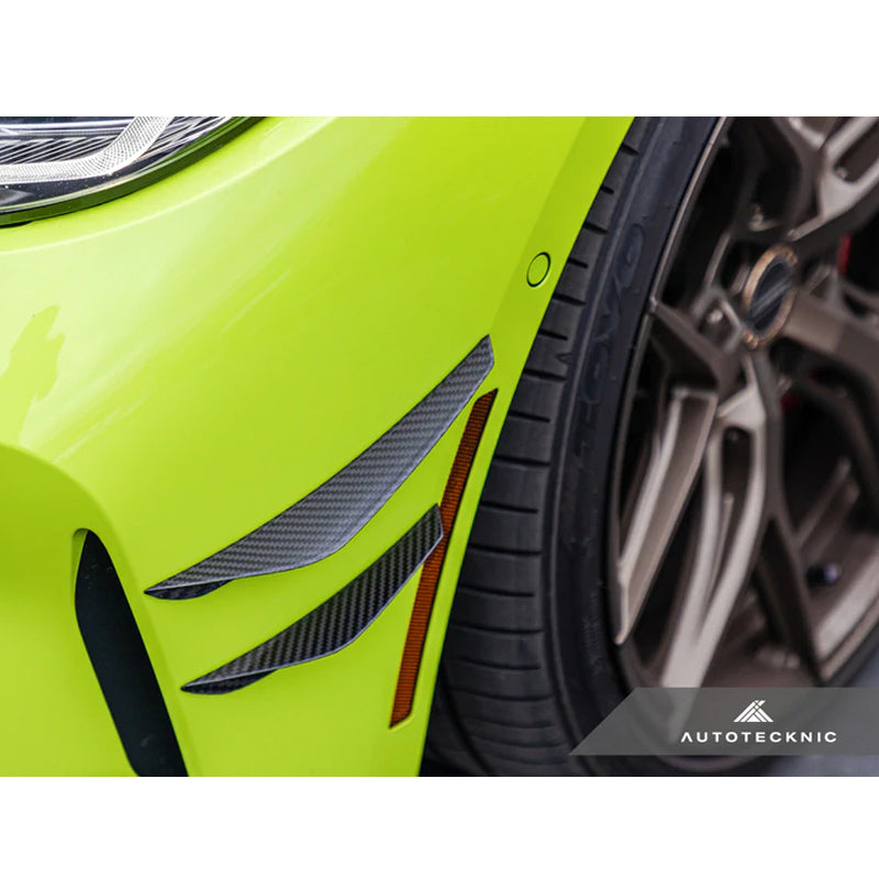 AutoTecknic Front Bumper Dry Carbon Canard Set BMW G8X M3/M4 2020-2022