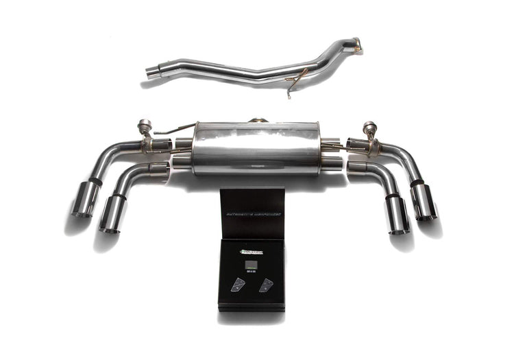 ARMYTRIX Stainless Steel Valvetronic Catback Exhaust System Quad Chrome Silver Tips For Audi TT | TTS Quattro MK2 8J 2007-2014