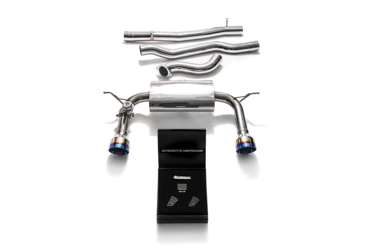 ARMYTRIX Stainless Steel Valvetronic Catback Exhaust System Dual Blue Coated Tips For Audi TT MK3 8S 2015-2021