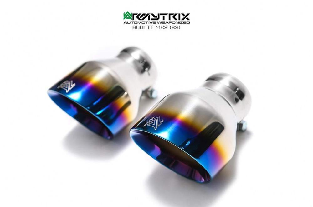 ARMYTRIX Stainless Steel Valvetronic Catback Exhaust System Dual Blue Coated Tips For Audi TT MK3 8S 2015-2021