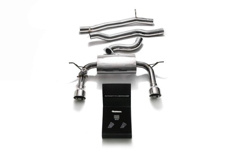 ARMYTRIX Stainless Steel Valvetronic Catback Exhaust System Dual Chrome Silver Tips For Audi TT MK3 8S 2015-2021