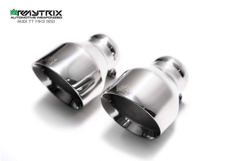 ARMYTRIX Stainless Steel Valvetronic Catback Exhaust System Dual Chrome Silver Tips For Audi TT MK3 8S 2015-2021