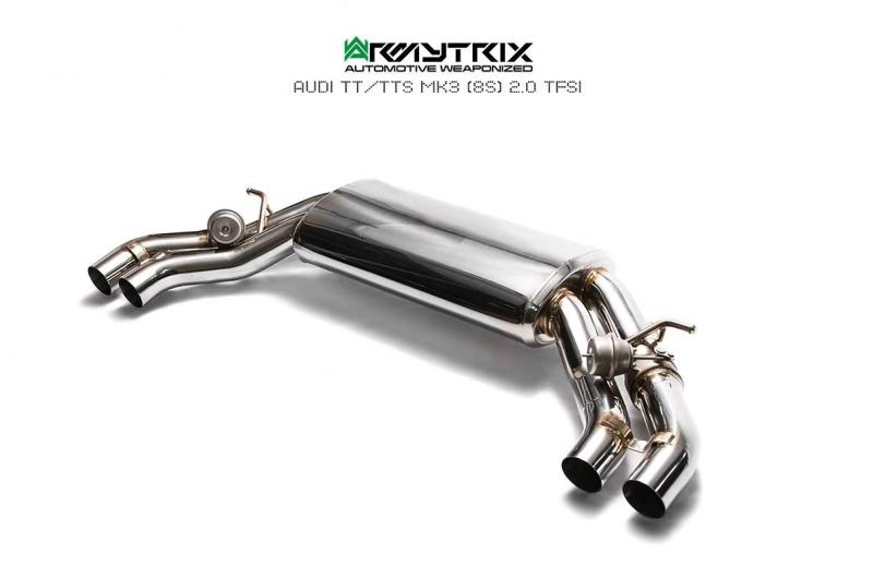 ARMYTRIX Stainless Steel Valvetronic Catback Exhaust System Quad Gold Tips For Audi TTS Quattro MK3 8S 2.0 TFSI 2015-2021