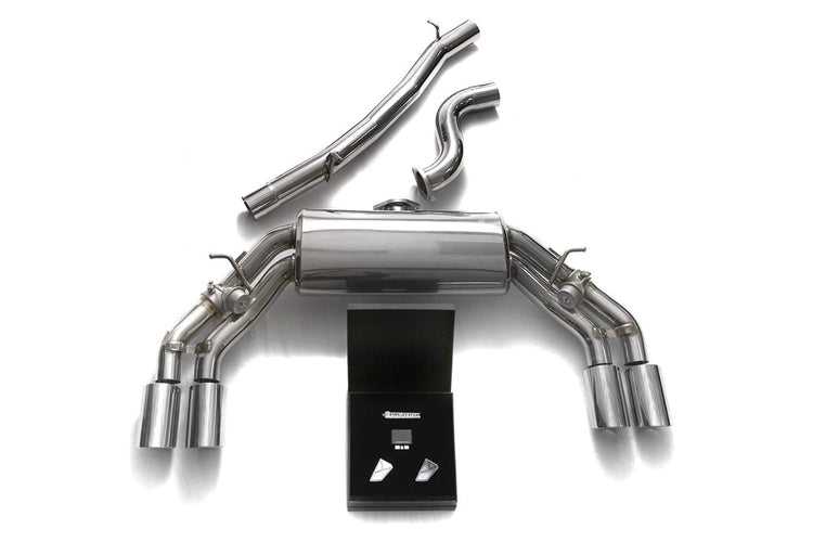 ARMYTRIX Stainless Steel Valvetronic Catback Exhaust System Quad Chrome Tips For Audi TTS Quattro MK3 8S 2.0 TFSI 2015-2021