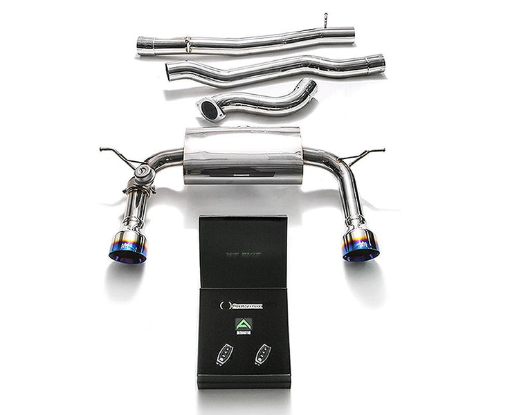 ARMYTRIX Stainless Steel Valvetronic Catback Exhaust System Dual Blue Coated Tips For Audi TTS Quattro MK3 8S 2.0 TFSI 2015-2021