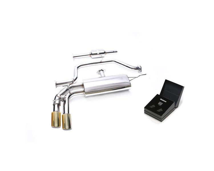 ARMYTRIX Stainless Steel Valvetronic Exhaust System Dual Gold Tips For Audi A3 Sportback 8V 2013-2021
