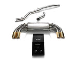 ARMYTRIX Stainless Steel Valvetronic Catback Exhaust System Quad Gold Tips For Audi S1 8X 2.0L Turbo 2015-2021