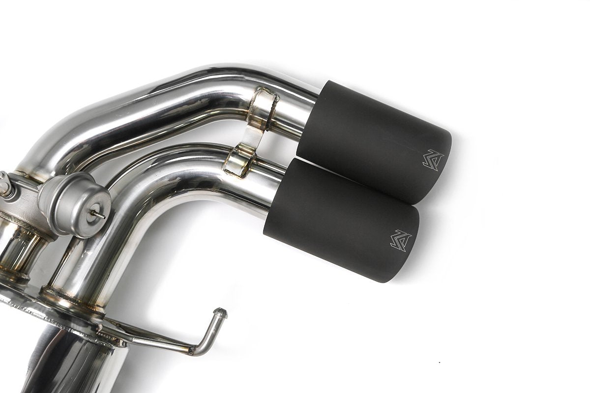 ARMYTRIX Stainless Steel Valvetronic Catback Exhaust System Quad Matte Black Tips For Audi S1 8X 2.0L Turbo 2015-2021