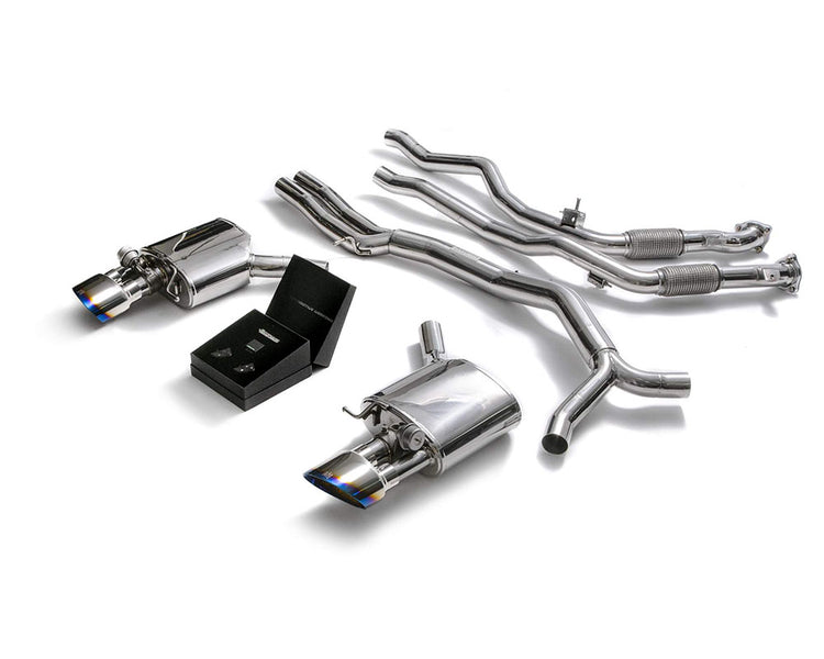 ARMYTRIX Stainless Steel Valvetronic Catback Exhaust System Dual Blue Coated Tips For Audi RS4 B9 | RS5 B9 2.9 V6 Turbo 2017-2021