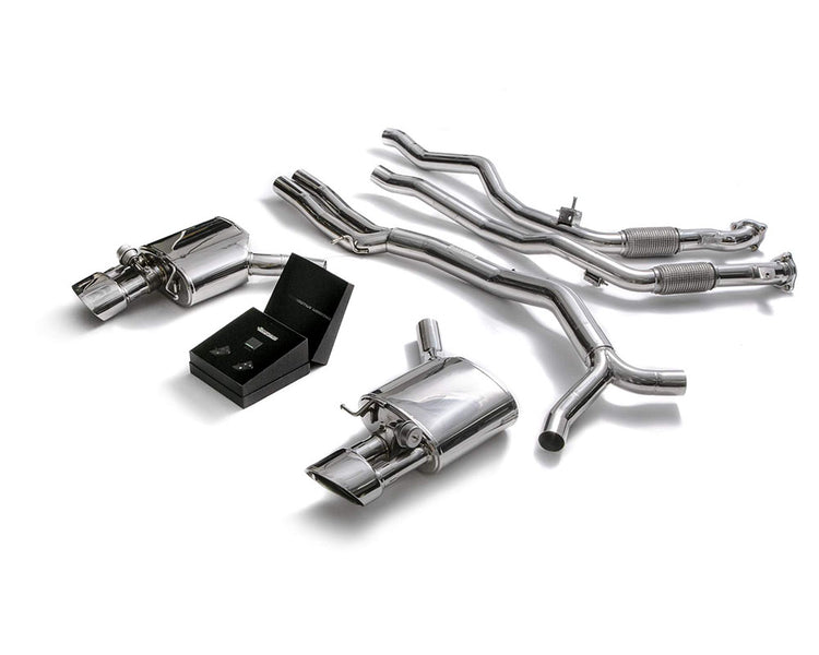 ARMYTRIX Stainless Steel Valvetronic Catback Exhaust System Dual Chrome Silver Tips For Audi RS4 B9 | RS5 B9 2.9 V6 Turbo 2017-2021